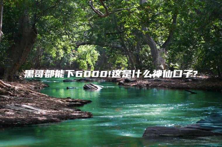 黑哥都能下6000!这是什么神仙口子?