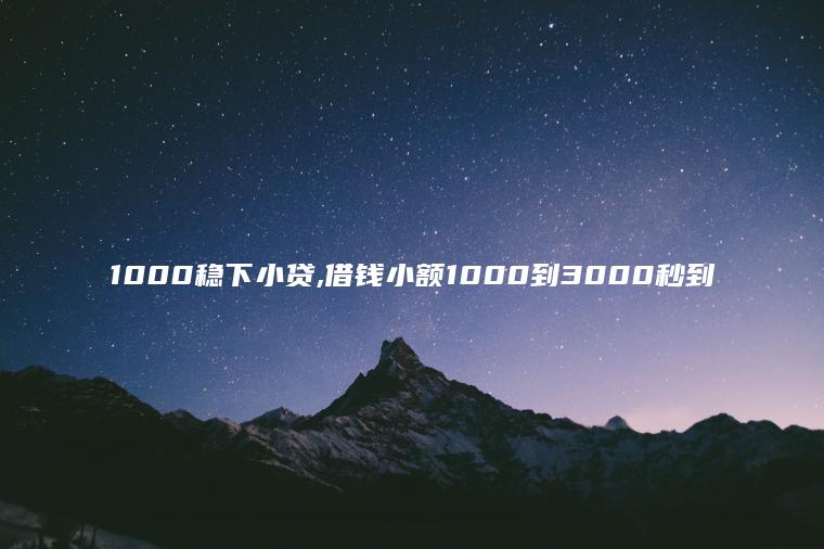 1000稳下小贷,借钱小额1000到3000秒到