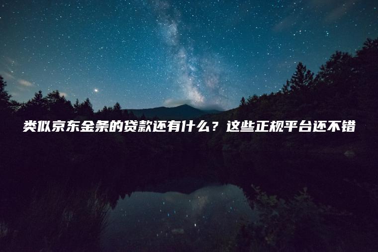 类似京东金条的贷款还有什么？这些正规平台还不错