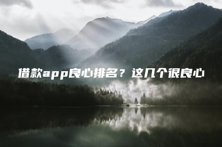 借款app良心排名？这几个很良心