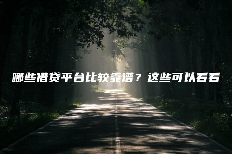 哪些借贷平台比较靠谱？这些可以看看