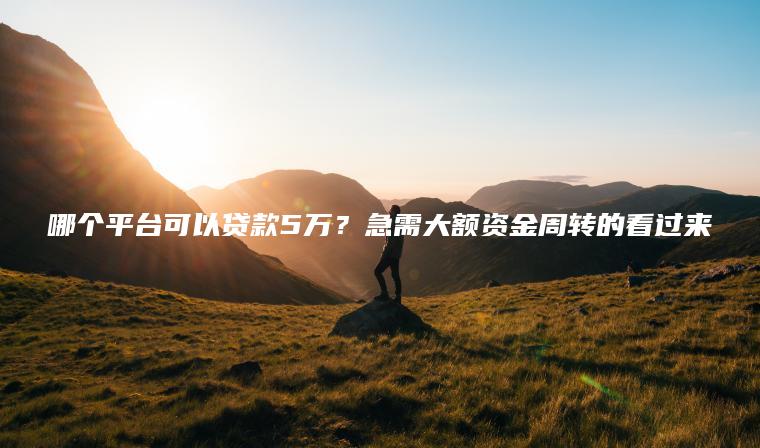 哪个平台可以贷款5万？急需大额资金周转的看过来