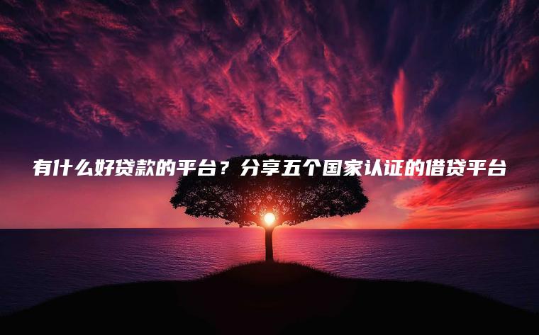 有什么好贷款的平台？分享五个国家认证的借贷平台