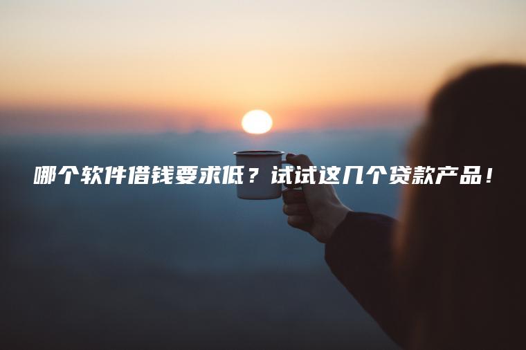 哪个软件借钱要求低？试试这几个贷款产品！