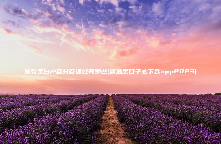 贷款黑白户百分百通过有哪些(精选黑口子必下款app2023)