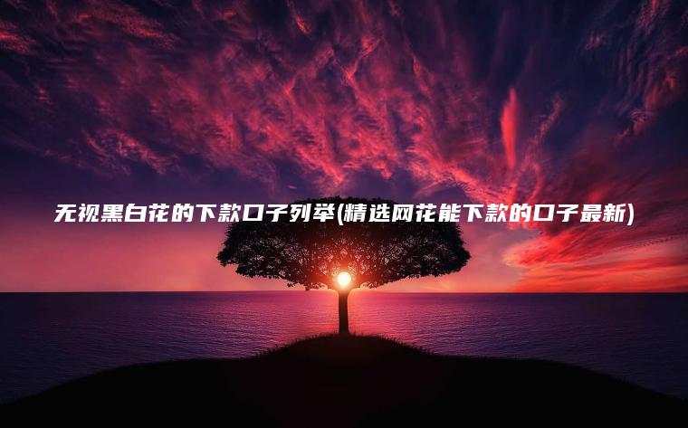 无视黑白花的下款口子列举(精选网花能下款的口子最新)