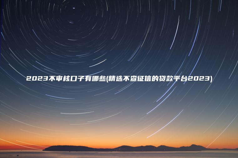 2023不审核口子有哪些(精选不查征信的贷款平台2023)