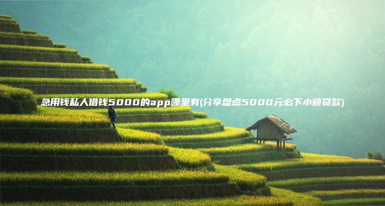 急用钱私人借钱5000的app哪里有(分享盘点5000元必下小额贷款)