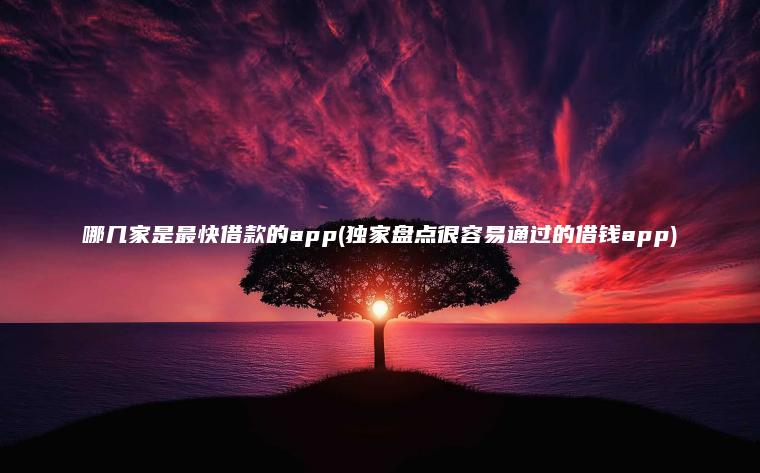 哪几家是最快借款的app(独家盘点很容易通过的借钱app)