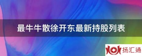 徐开东2022年最新持股（最牛牛散徐开东最新持股列表）-1